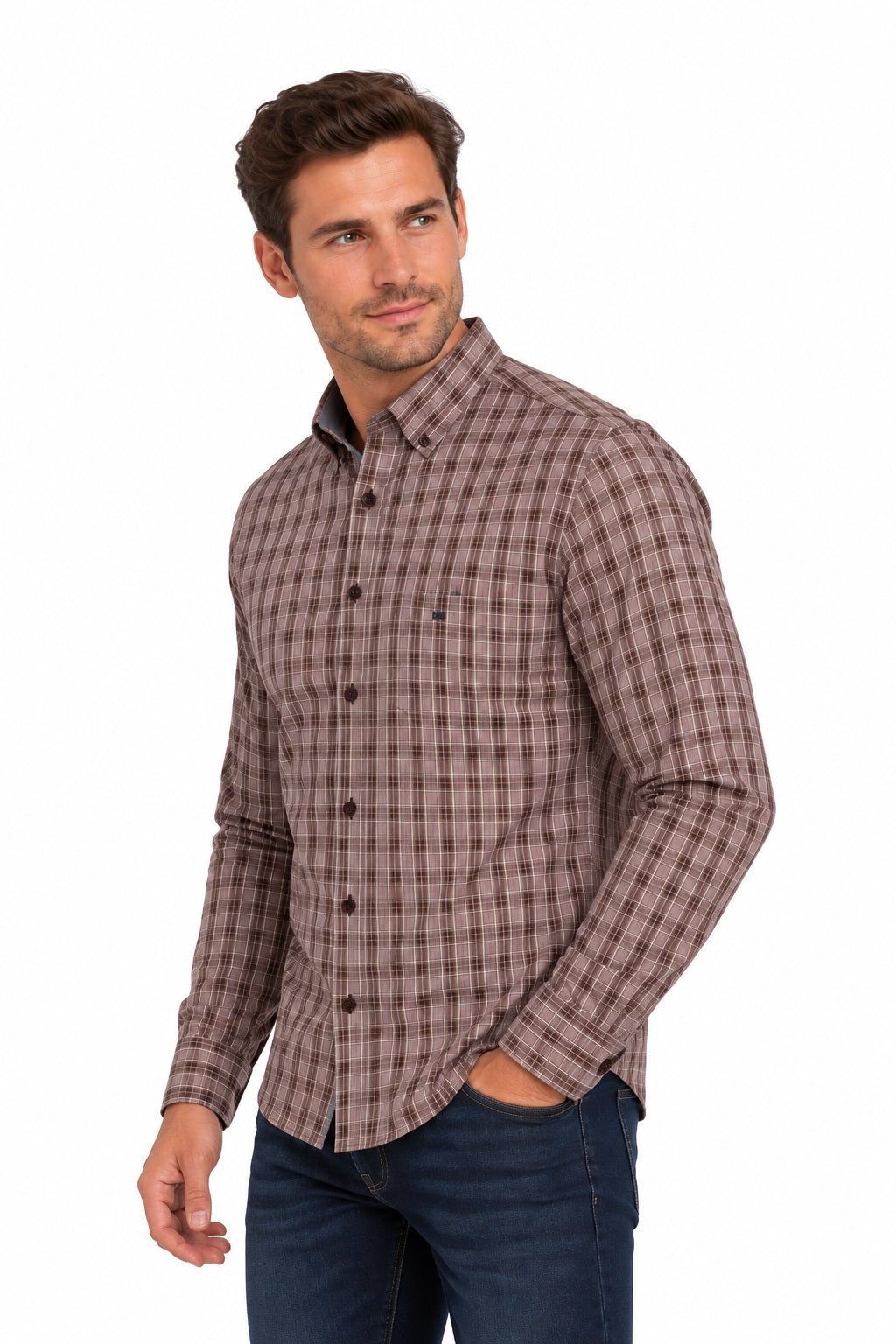 Daniel Grahame Long Sleeve Casual Checked Shirt - Red