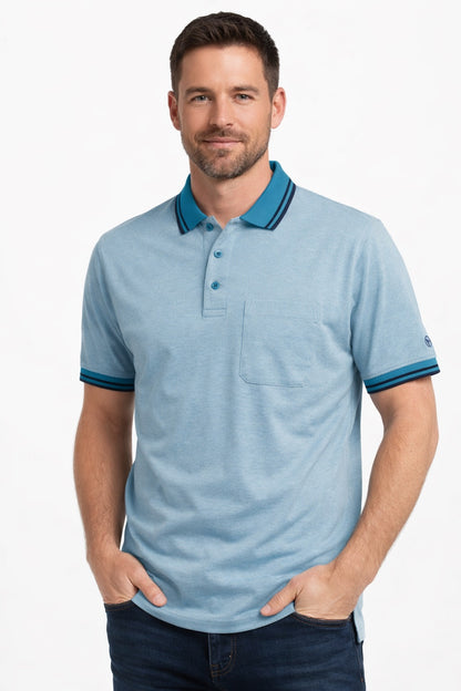 Daniel Grahame Short Sleeve 3 Button Polo Shirt - Teal