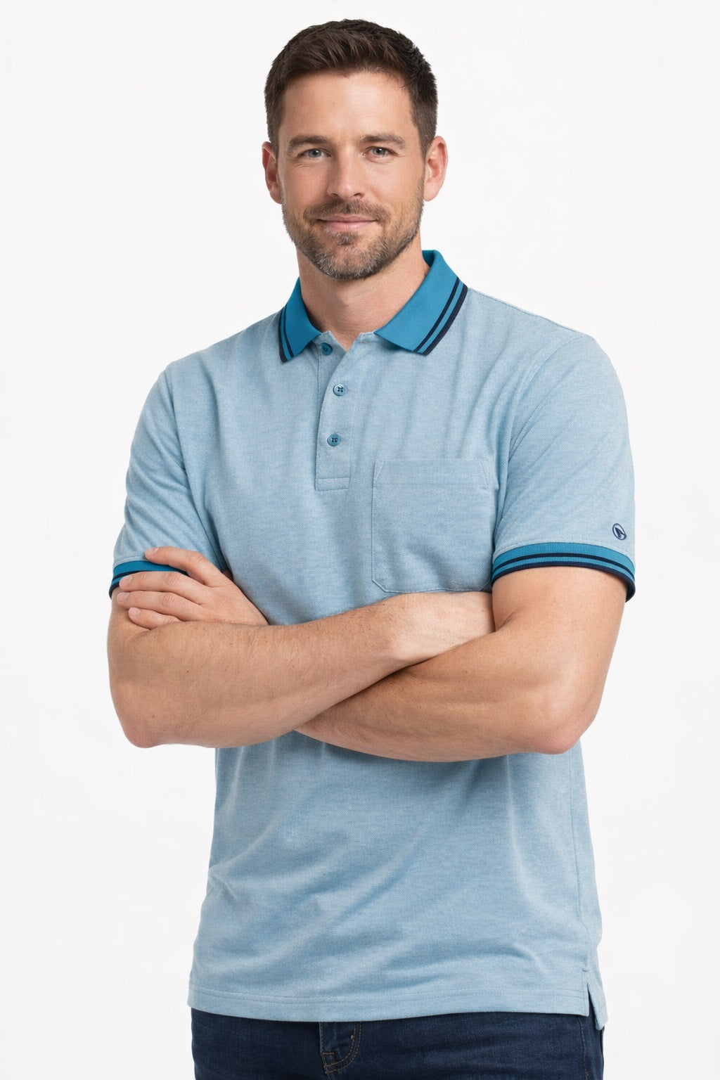 Daniel Grahame Short Sleeve 3 Button Polo Shirt - Teal