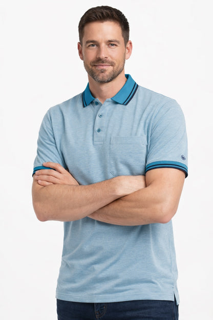 Daniel Grahame Short Sleeve 3 Button Polo Shirt - Teal