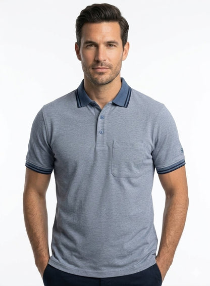 Daniel Grahame Short Sleeve 3 Button Polo Shirt - Blue