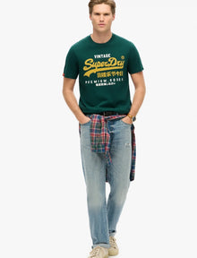 Superdry Vintage Logo Duo T-Shirt - Dark Pine Green