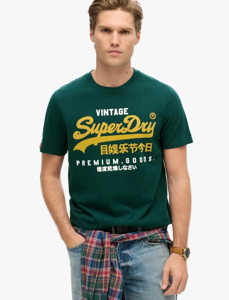 Superdry Vintage Logo Duo T-Shirt - Dark Pine Green