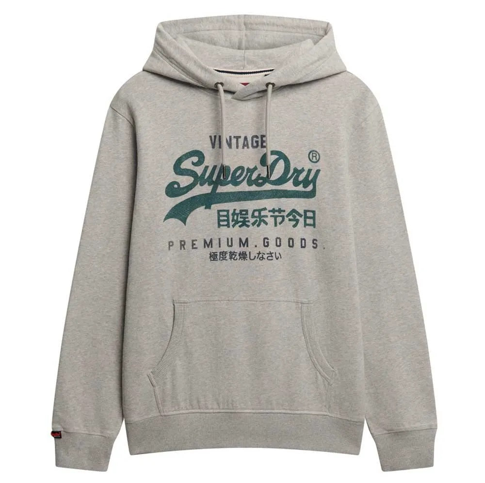 Superdry Vintage Logo Duo Classic Hoodie - Ice Grey Marl