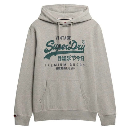 Superdry Vintage Logo Duo Classic Hoodie - Ice Grey Marl