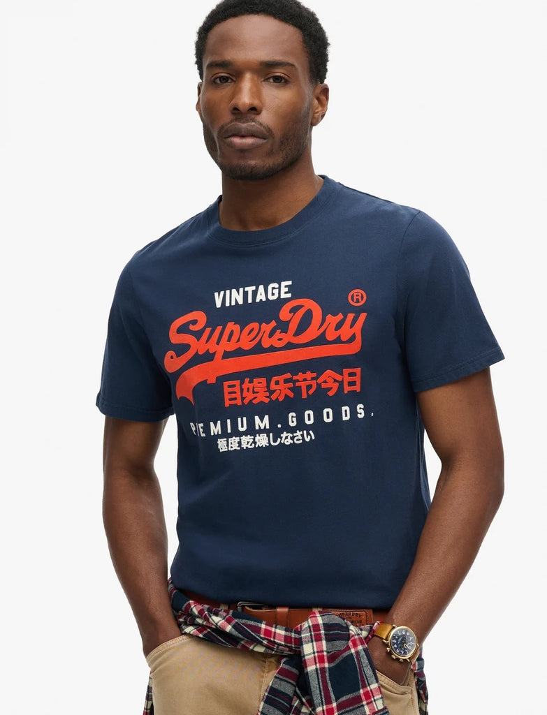 Superdry Vintage Logo Duo T-Shirt - Richest Navy