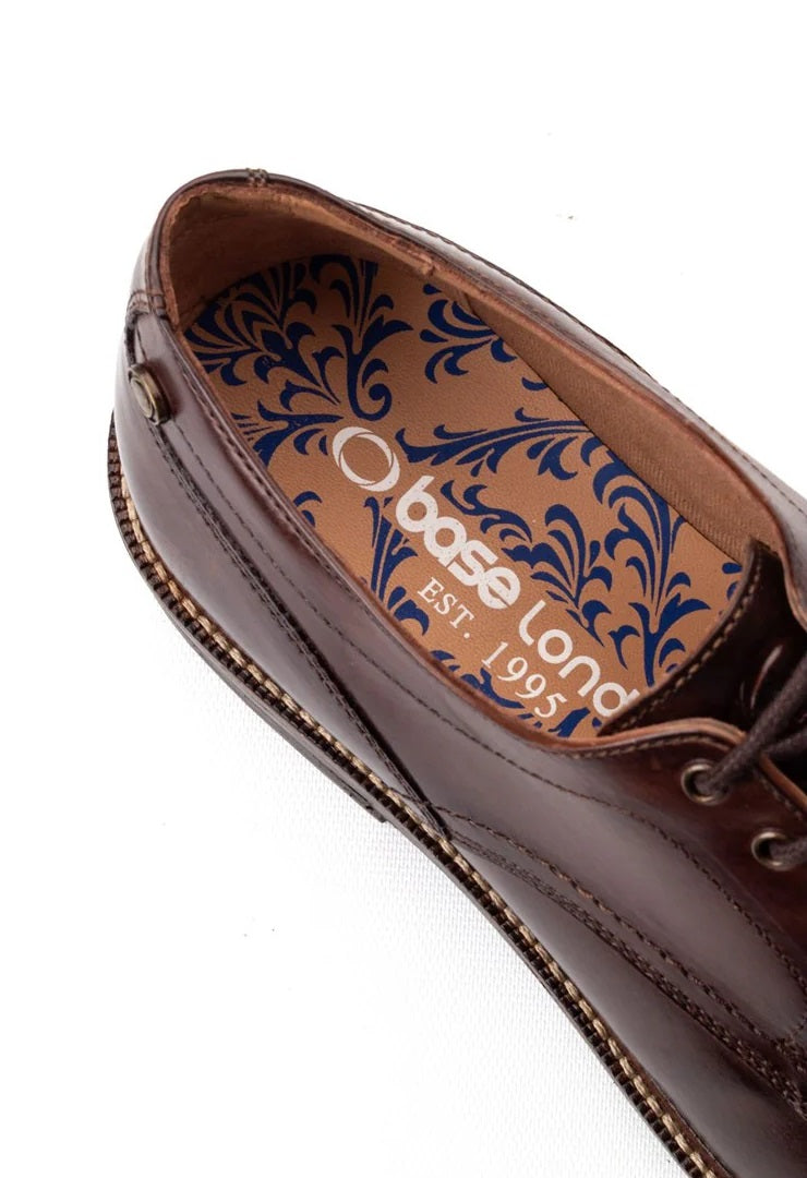 Base London Durham Leather Shoes - Washed Brown