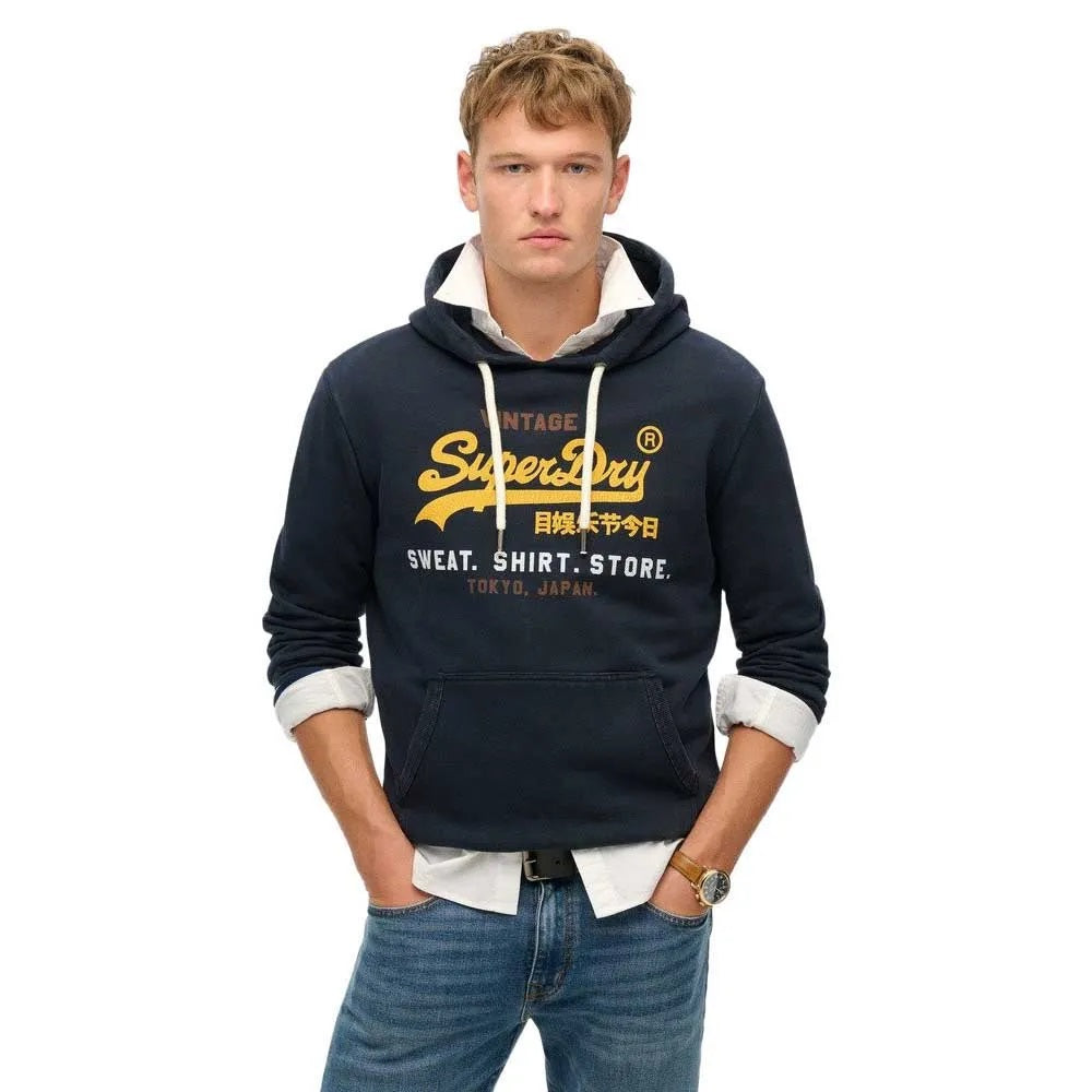 Superdry Vintage Logo Cali Relaxed Hoodie - Eclipse Navy