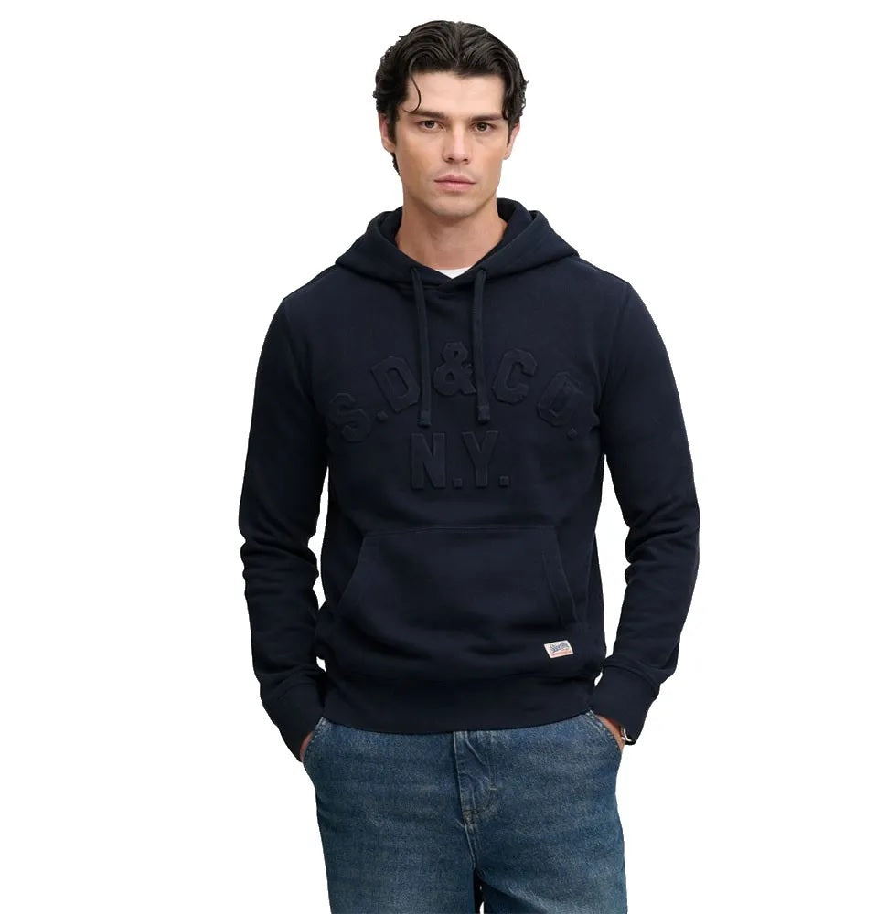 Superdry Athletic Emboss GD Relax Hoodie - French Navy