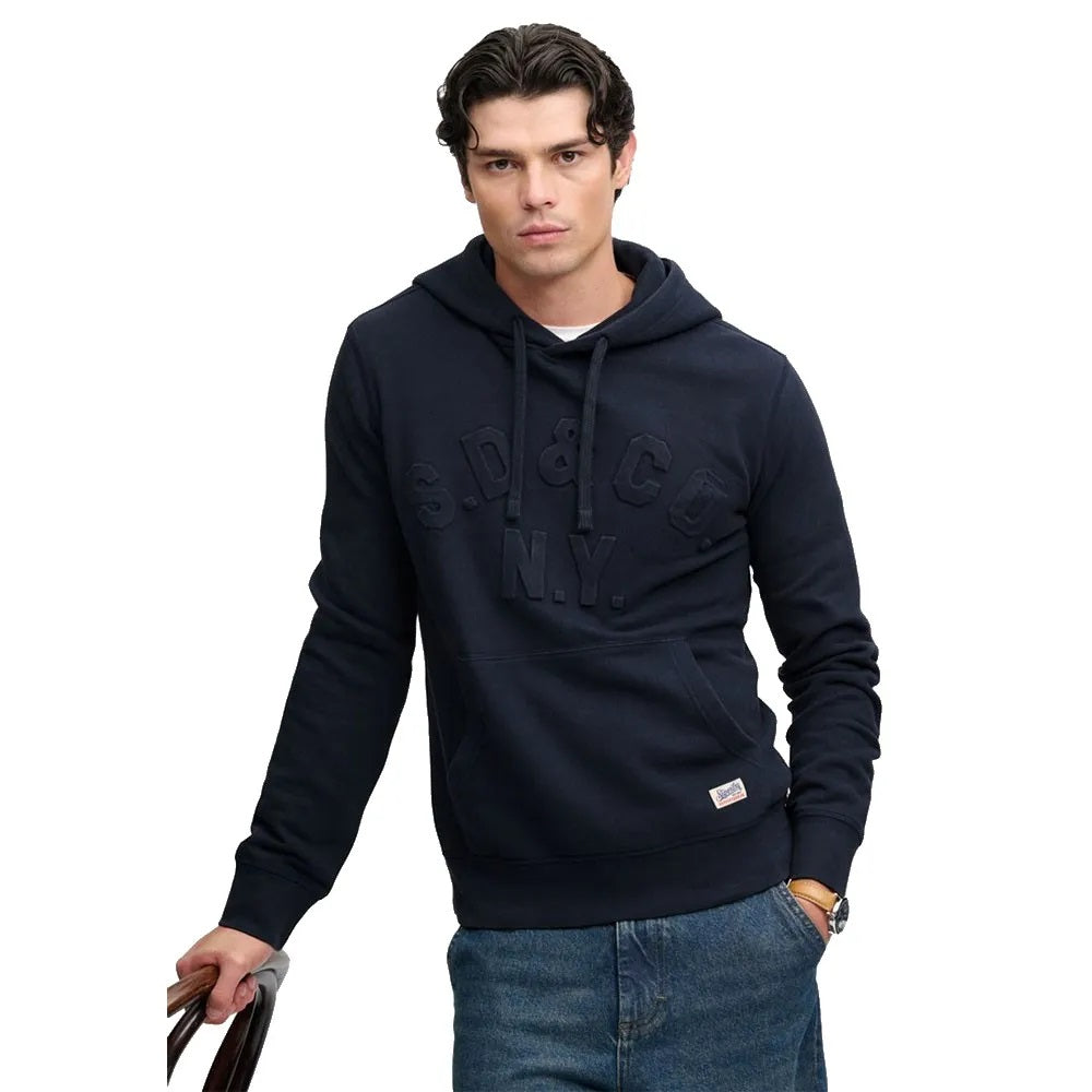 Superdry Athletic Emboss GD Relax Hoodie - French Navy