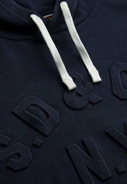 Superdry Athletic Emboss GD Relax Hoodie - French Navy