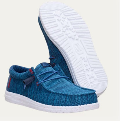 Hey Dude Wally Stretch Sox Casual Shoe - Ensign Blue/Multi