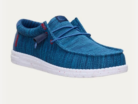 Hey Dude Wally Stretch Sox Casual Shoe - Ensign Blue/Multi