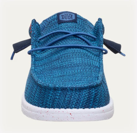 Hey Dude Wally Stretch Sox Casual Shoe - Ensign Blue/Multi