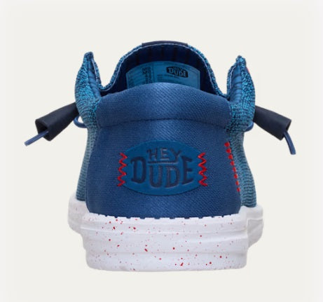 Hey Dude Wally Stretch Sox Casual Shoe - Ensign Blue/Multi