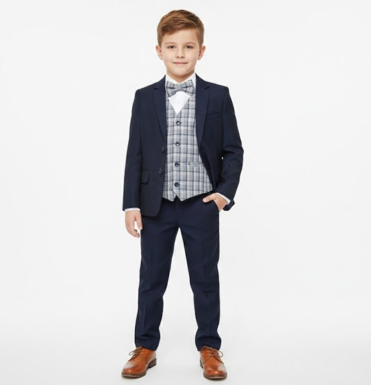 Boys Standar Enzo 3 Piece Suit - Navy