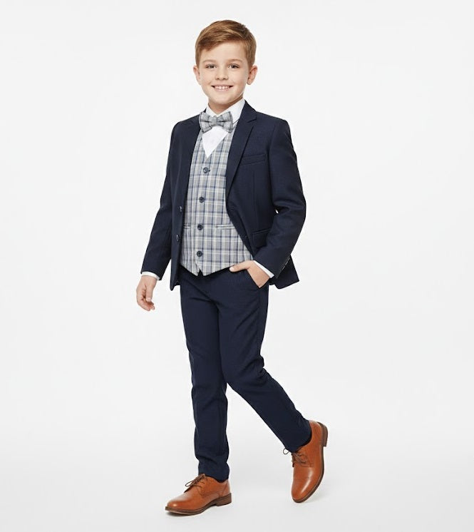 Boys Standar Enzo 3 Piece Suit - Navy