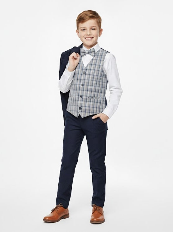 Boys Standar Enzo 3 Piece Suit - Navy