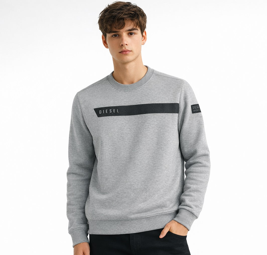 Diesel Sport Eoin Crew Neck Sweatshirt - Light Marl Grey