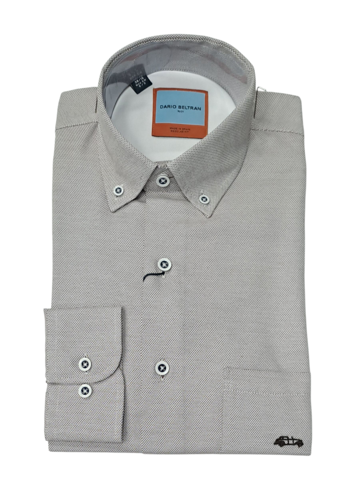 Dario Beltran Long Sleeve Casual Shirt - Beige