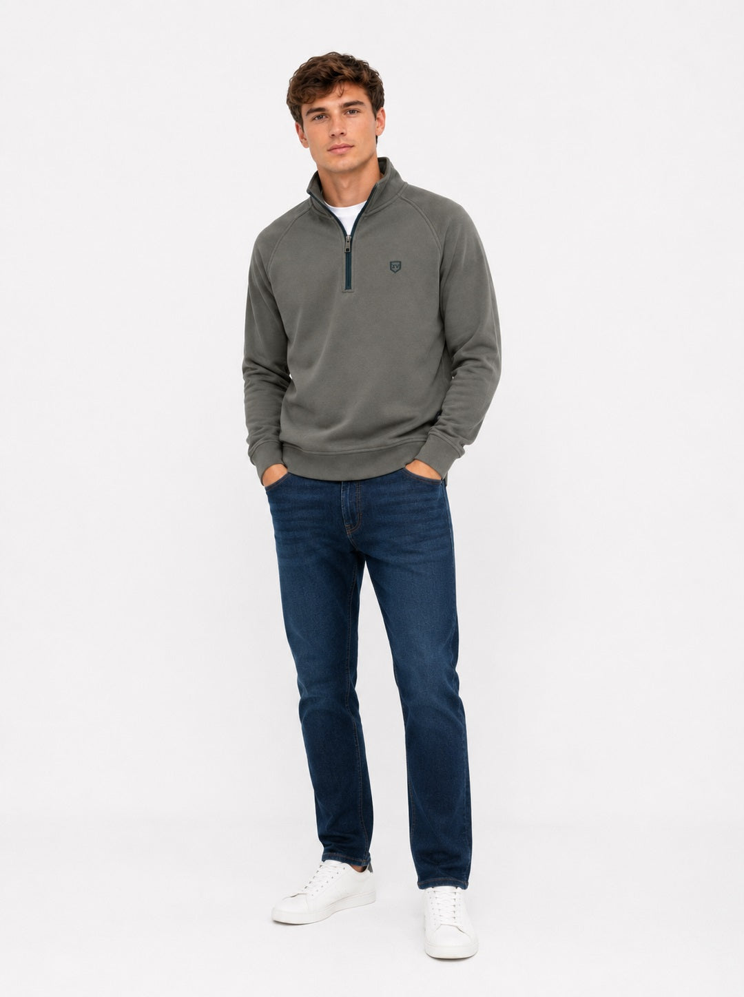 XV KINGS Falcons Half Zip Sweater - Fern