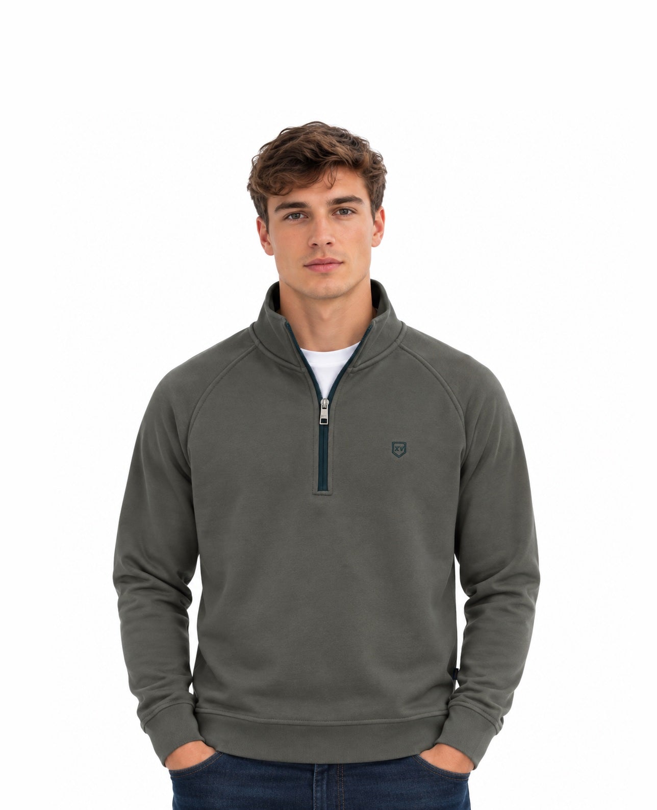 XV KINGS Falcons Half Zip Sweater - Fern