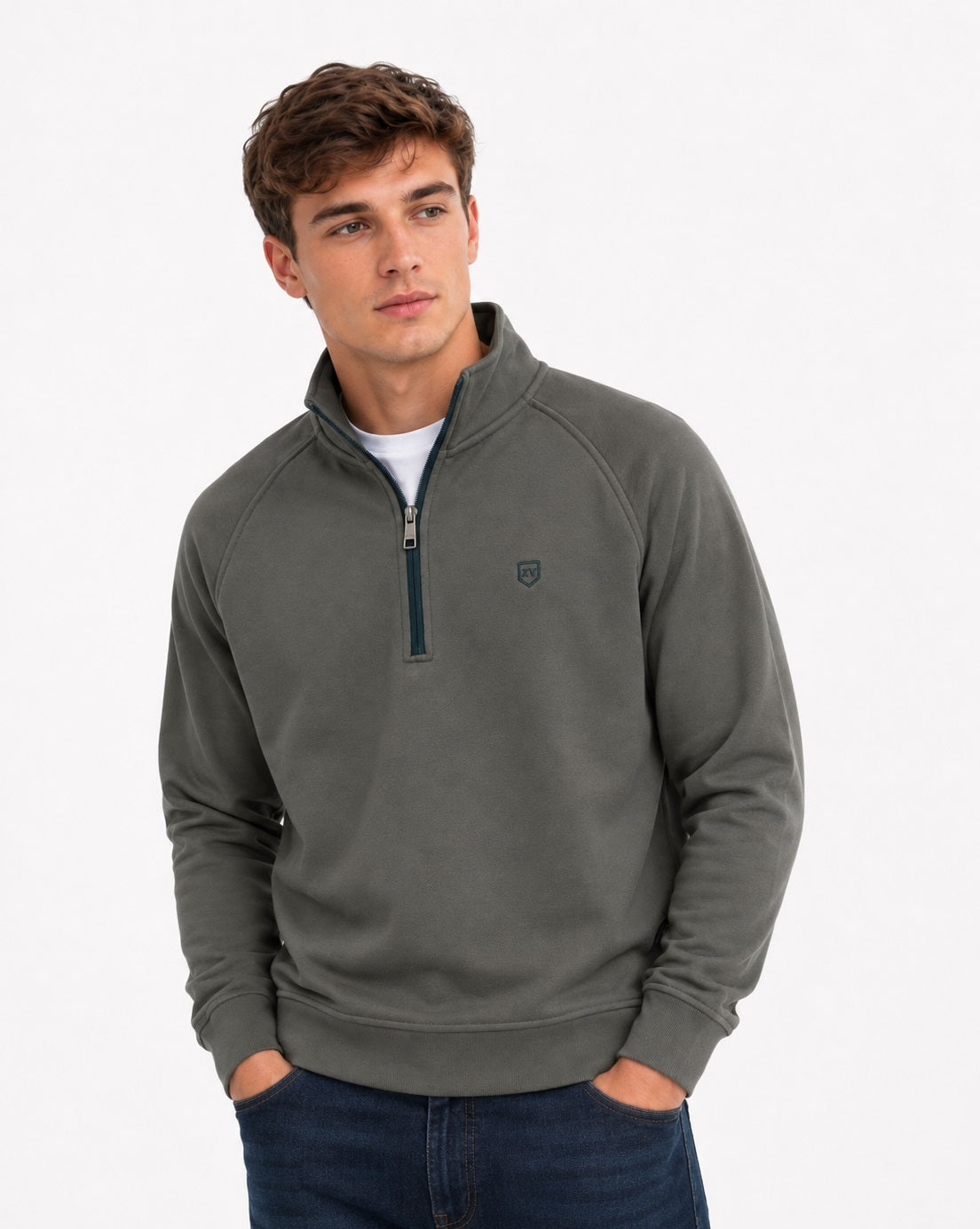 XV KINGS Falcons Half Zip Sweater - Fern