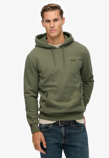 Superdry Essential Logo Hoodie - Faded Sage Green Marl