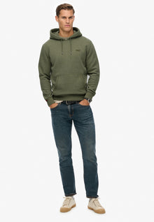 Superdry Essential Logo Hoodie - Faded Sage Green Marl