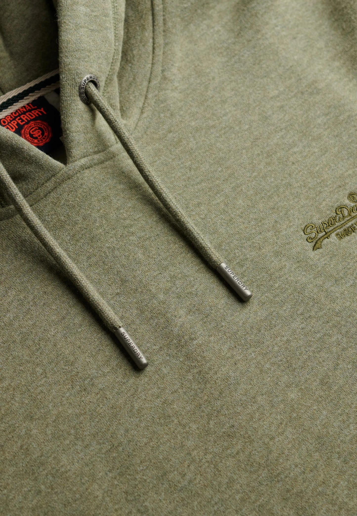 Superdry Essential Logo Hoodie - Faded Sage Green Marl