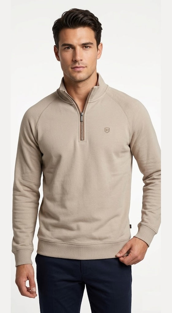 XV KINGS Falcons Half Zip Sweater - Sandstone