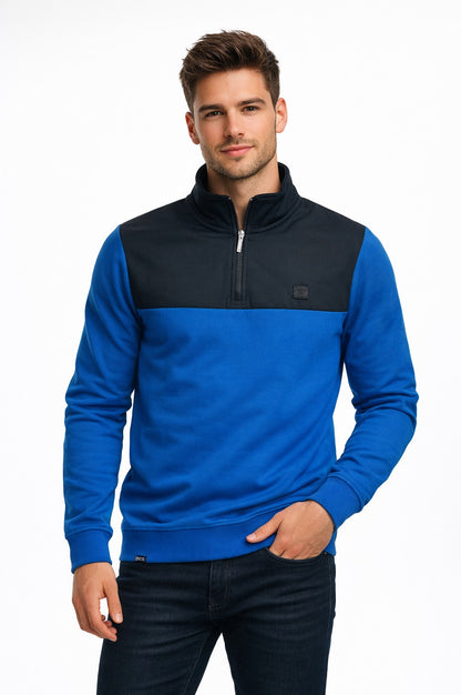 Mens Diesel Sport Felix Half Zip Sweatshirt - Blue