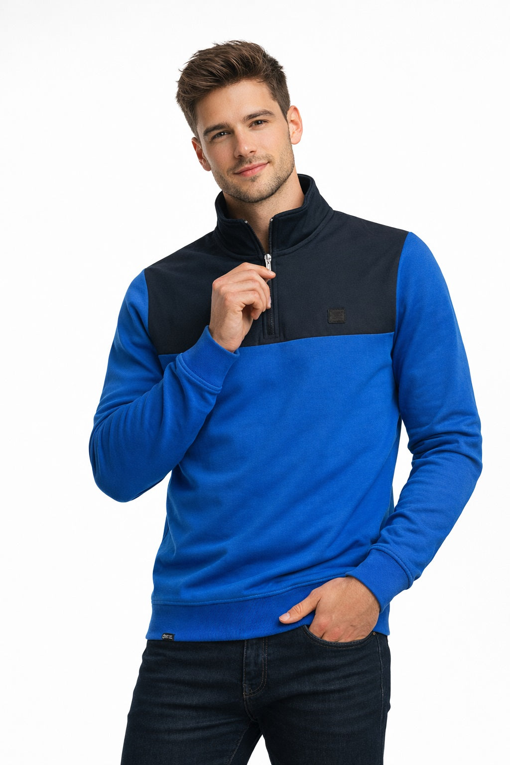 Mens Diesel Sport Felix Half Zip Sweatshirt - Blue