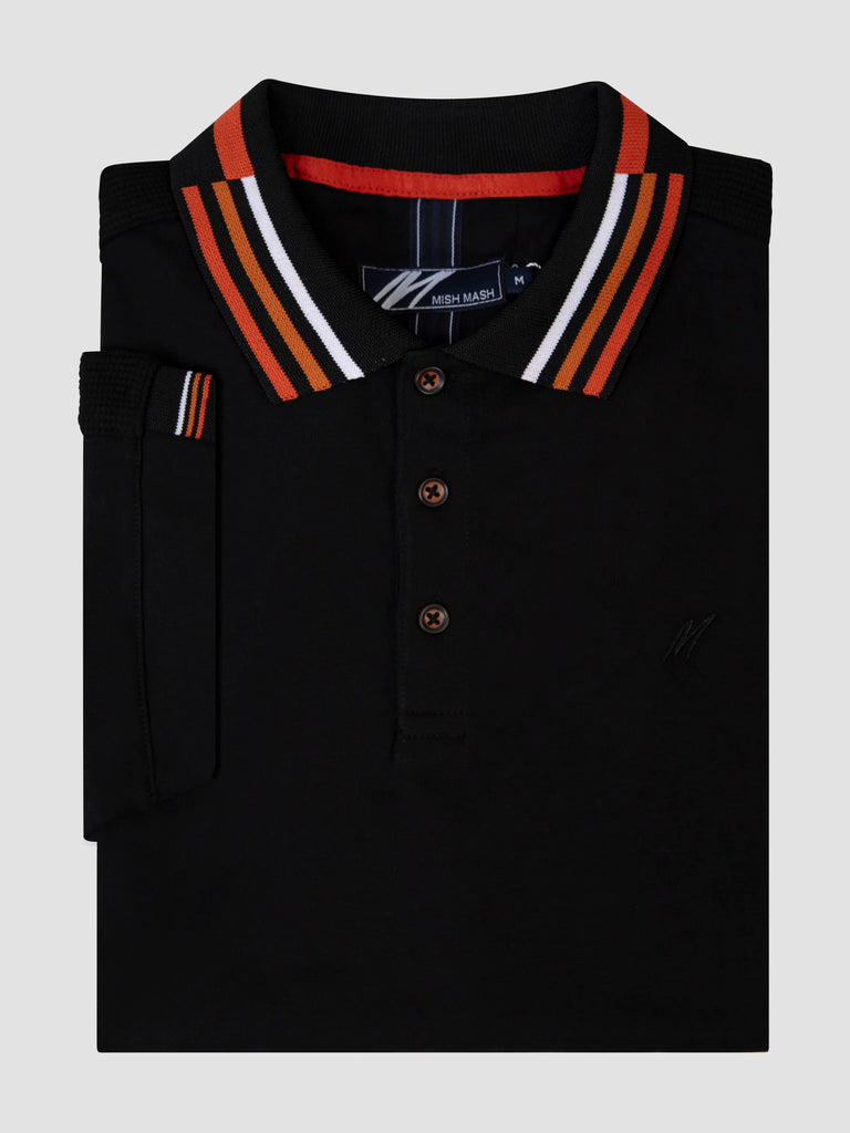 Mish Mash Finn Regular Fit Jersey Polo Shirt - Black