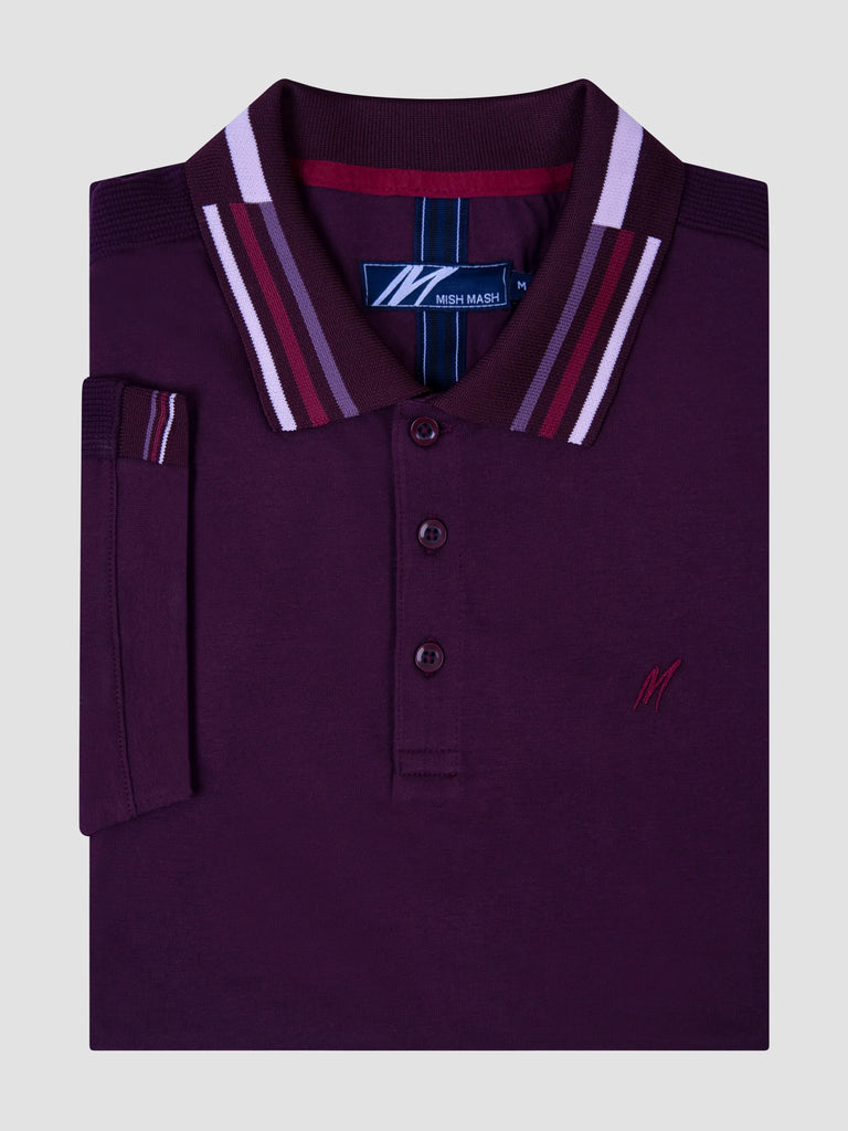 Mish Mash Finn Regular Fit Jersey Polo Shirt - Wine