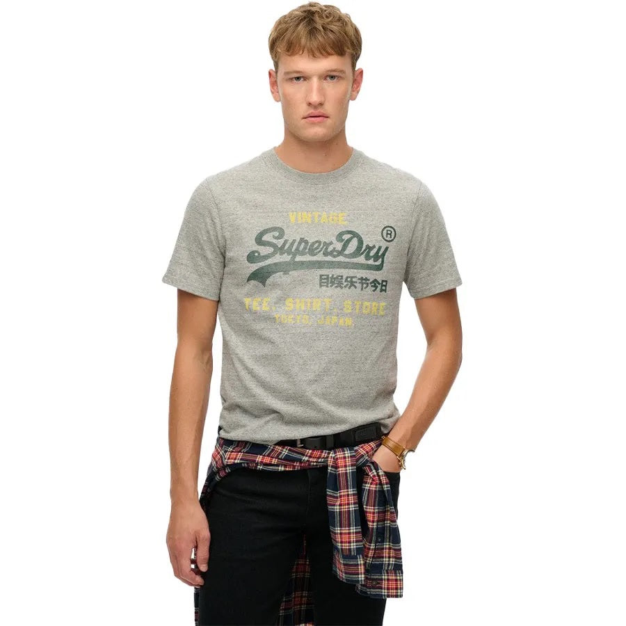 Superdry Vintage Logo Classic Relaxed T-Shirt - Flint Grey Grit