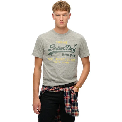 Superdry Vintage Logo Classic Relaxed T-Shirt - Flint Grey Grit
