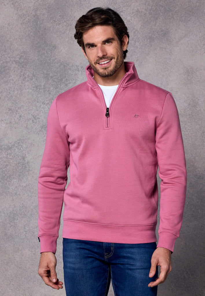 Rivet & Denim Flux Half Zip Sweatshirt - Rose