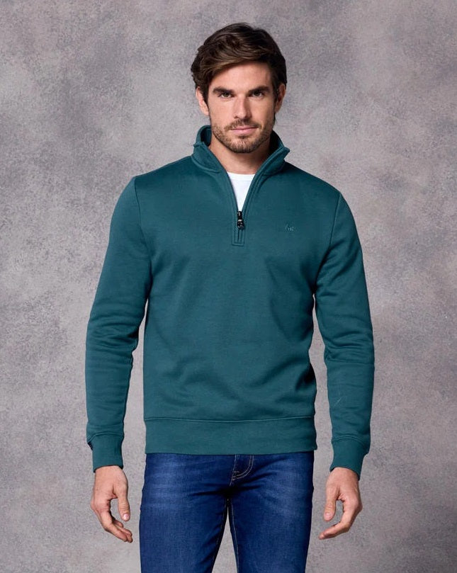 Rivet & Denim Flux Half Zip Sweatshirt - Aqua