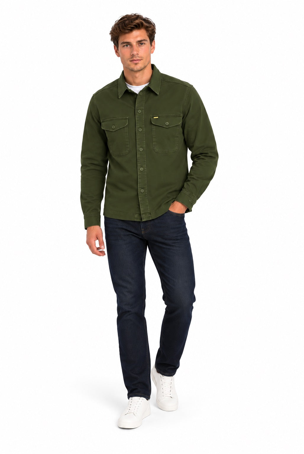 6th Sense Twill Over Shirt - Forest