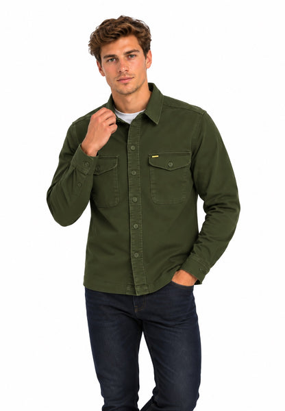 6th Sense Twill Over Shirt - Forest