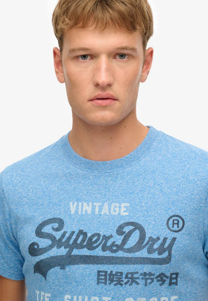 Superdry Vintage Logo Classic Relaxed T-Shirt - Fresh Blue Grit