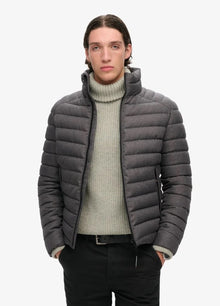 Superdry Tweed Fuji Padded Jacket - Charcoal Marl