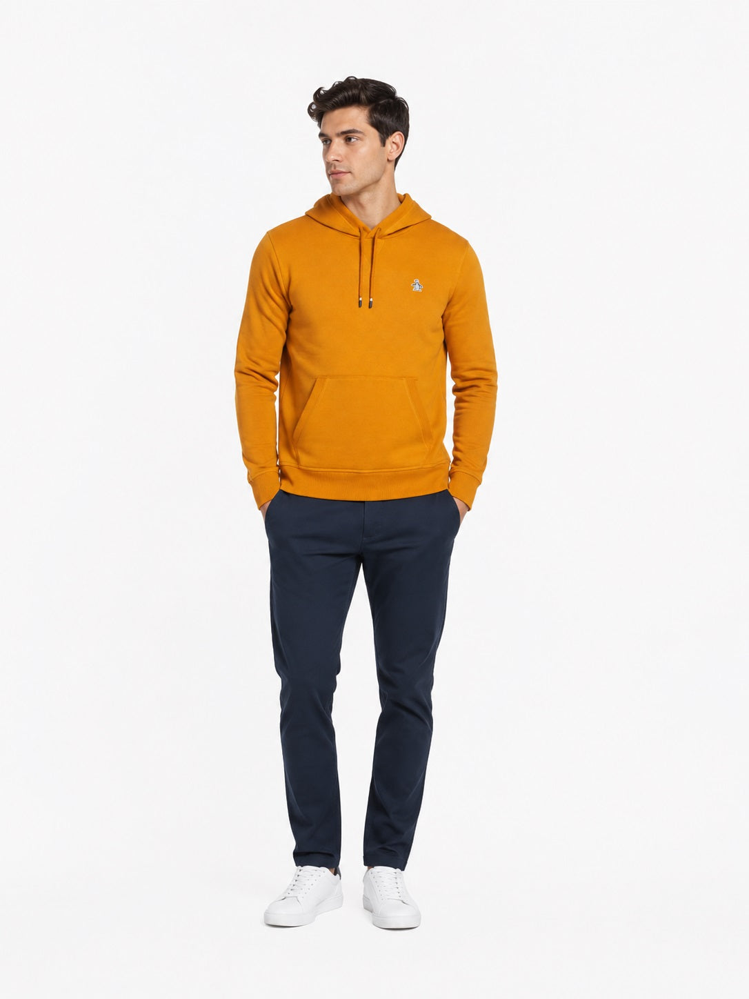 Original Penguin Sticker Pete Pullover Fleece Hoodie - Sudan Brown