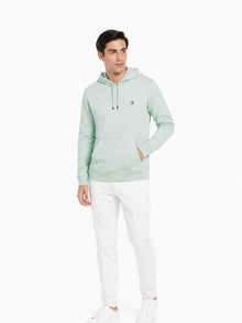 Original Penguin Sticker Pete Organic Fleece Pullover Hoodie - Silt Green