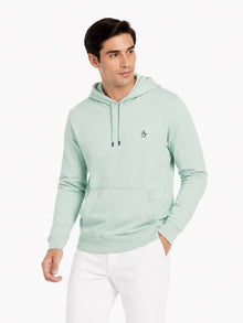 Original Penguin Sticker Pete Organic Fleece Pullover Hoodie - Silt Green