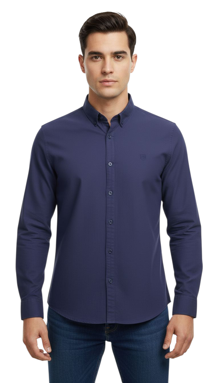 XV KINGS Tesoni Oxford Long Sleeved Shirt - Indigo