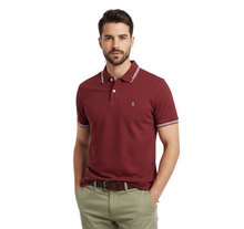 Original Penguin Sticker Pete Pique Polo Shirt - Cabernet