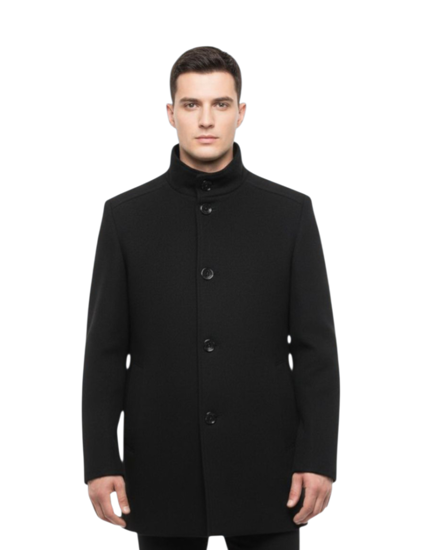 Daniel Grahame Watson Regular Fit Overcoat - Black
