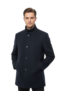 Daniel Grahame Watson Regular Fit Overcoat - Navy